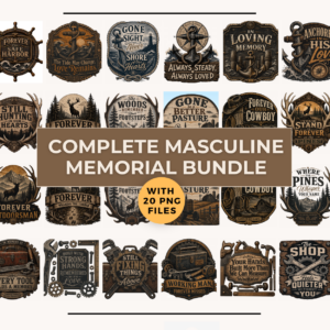Masculine Memorial PNG Mega Bundle